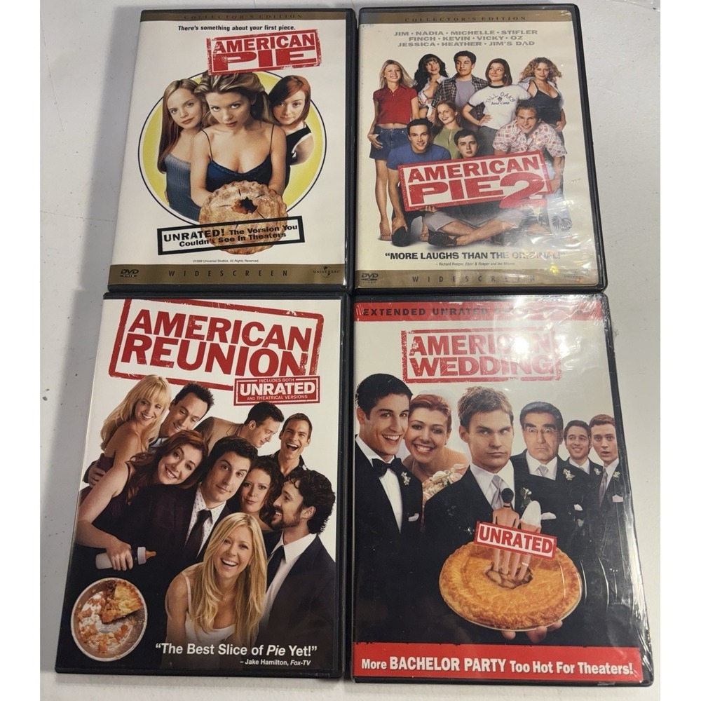 Universal American Pie DVD Set 4 Movies Unrated American Wedding Reunion 2